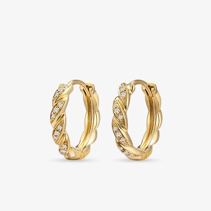 Aurora Luxe - 14K Gold Twisted Rope Hoop Earrings