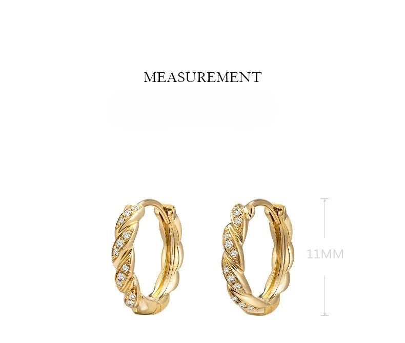 Aurora Luxe - 14K Gold Twisted Rope Hoop Earrings