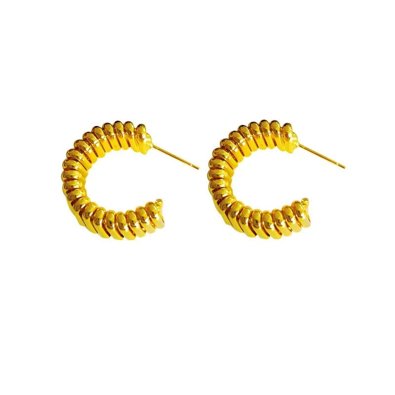 Luxe Elegance - 925 Silver Gold-Plated Hoop Earrings