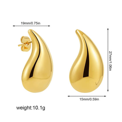 Golden Teardrop Hoop Earrings