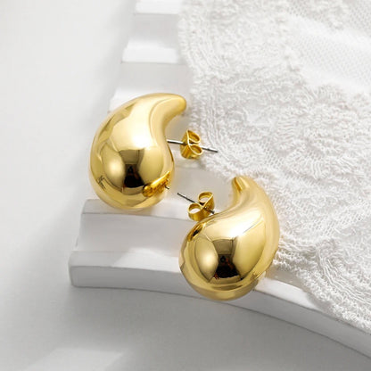 Golden Teardrop Hoop Earrings